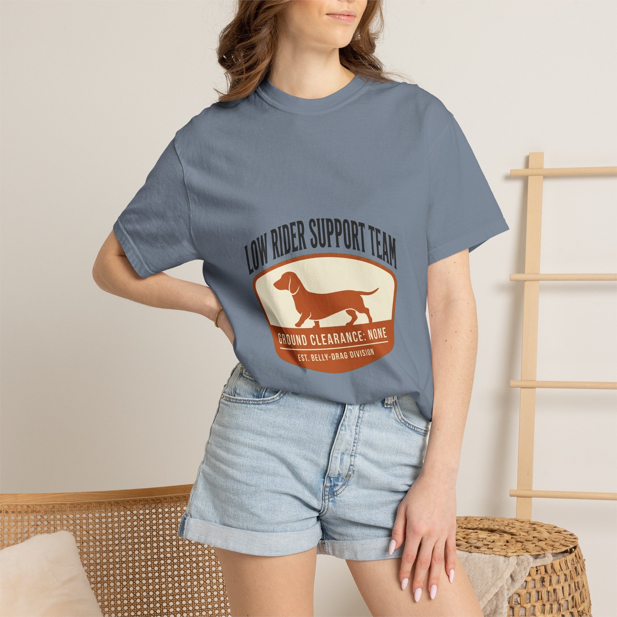 Dachshund Low Rider Badge Dog T-Shirt
