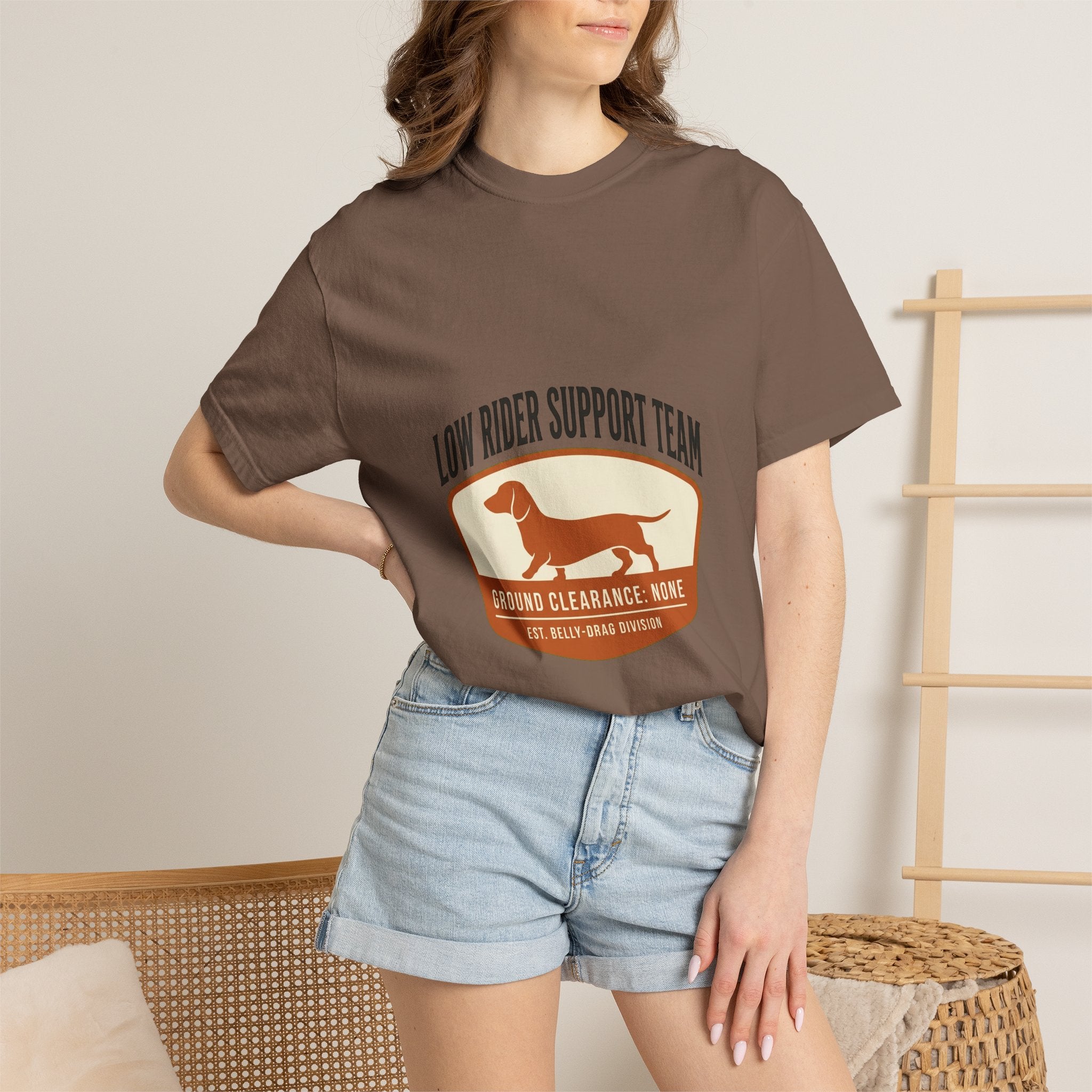 Dachshund Low Rider Badge Dog T-Shirt