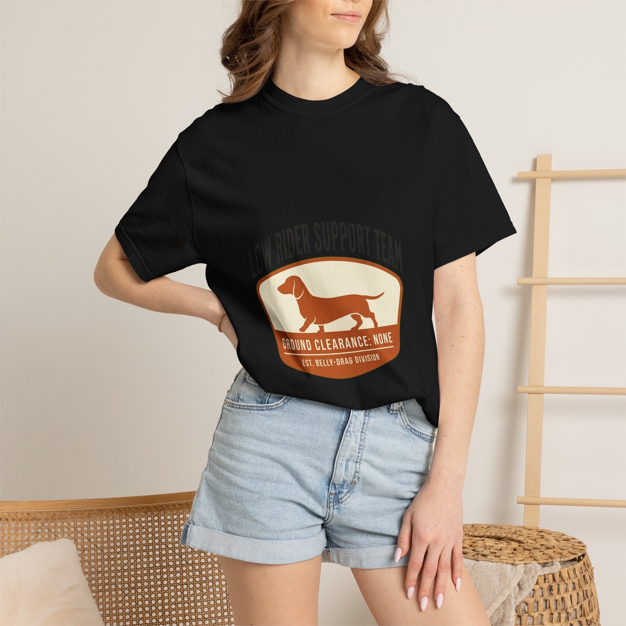 Dachshund Low Rider Badge Dog T-Shirt
