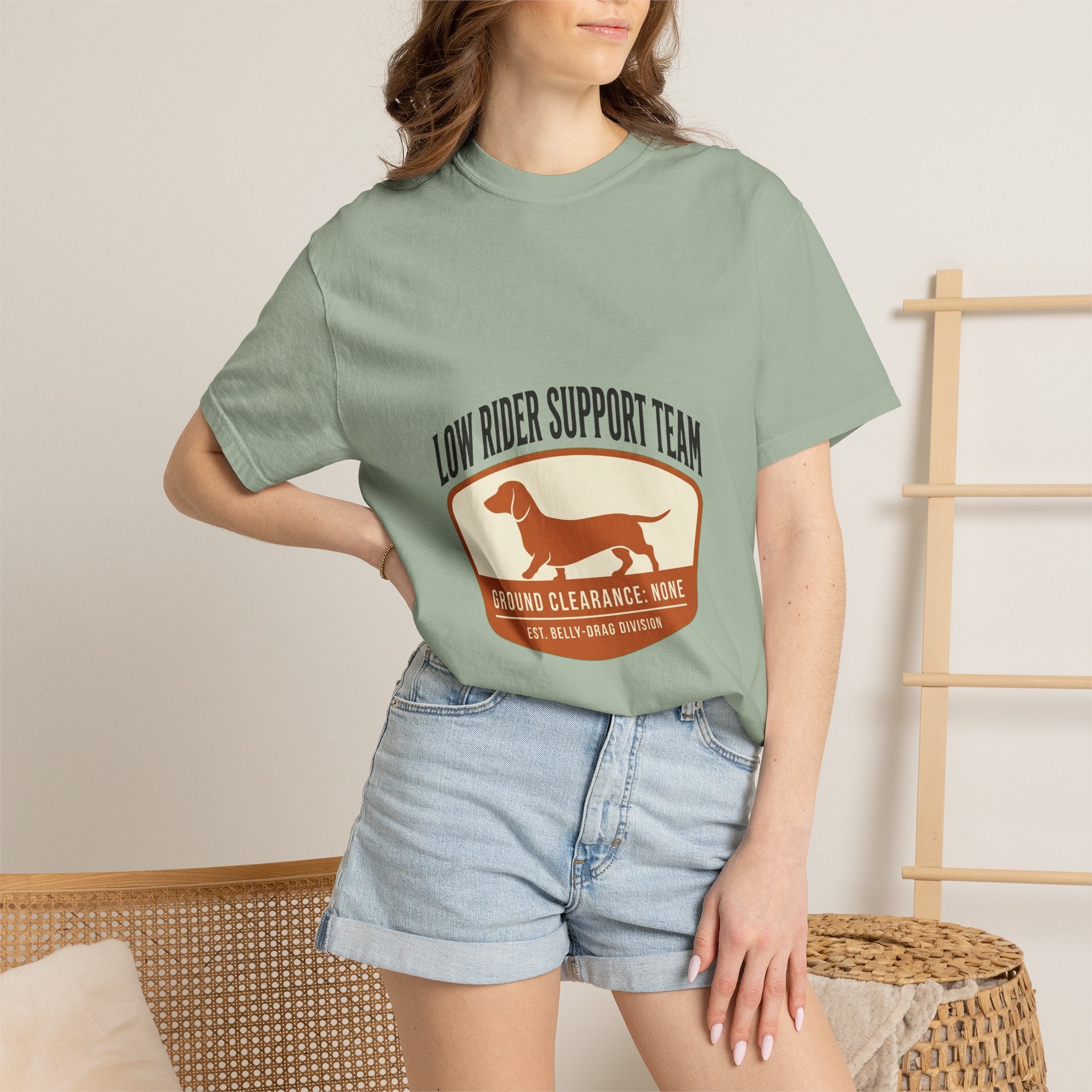 Dachshund Low Rider Badge Dog T-Shirt