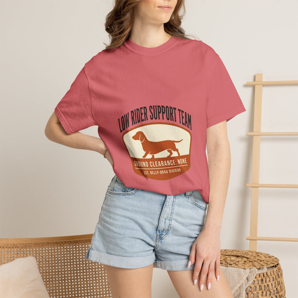 Dachshund Low Rider Badge Dog T-Shirt