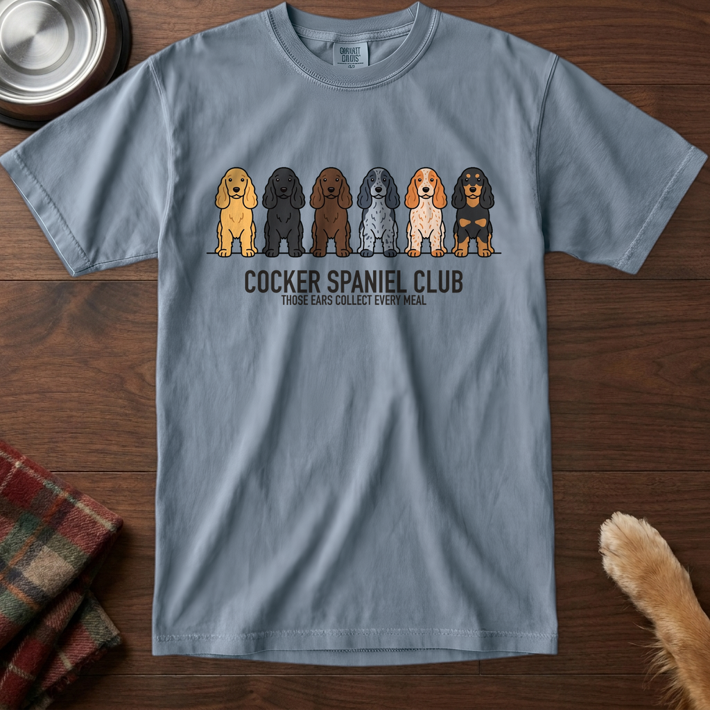 lineupv1:cocker-spaniel-club-lineup-t-shirt:Blue Jean