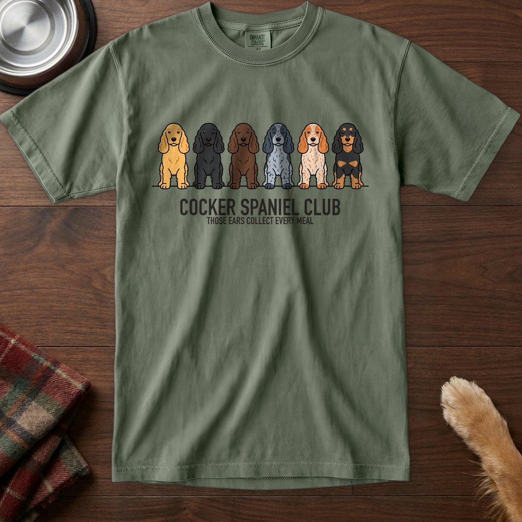 lineupv1:cocker-spaniel-club-lineup-t-shirt:Moss