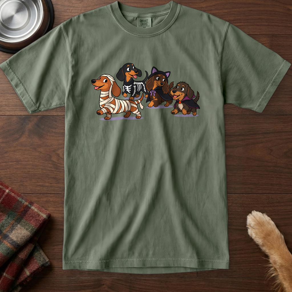 pick12v2:dachshund-costume-parade-t-shirt:Moss
