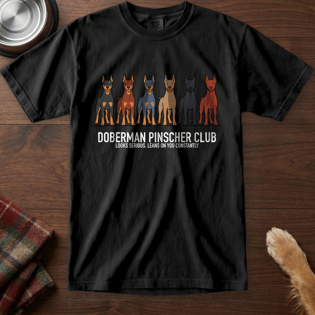 lineupv1:doberman-pinscher-club-lineup-t-shirt:Black