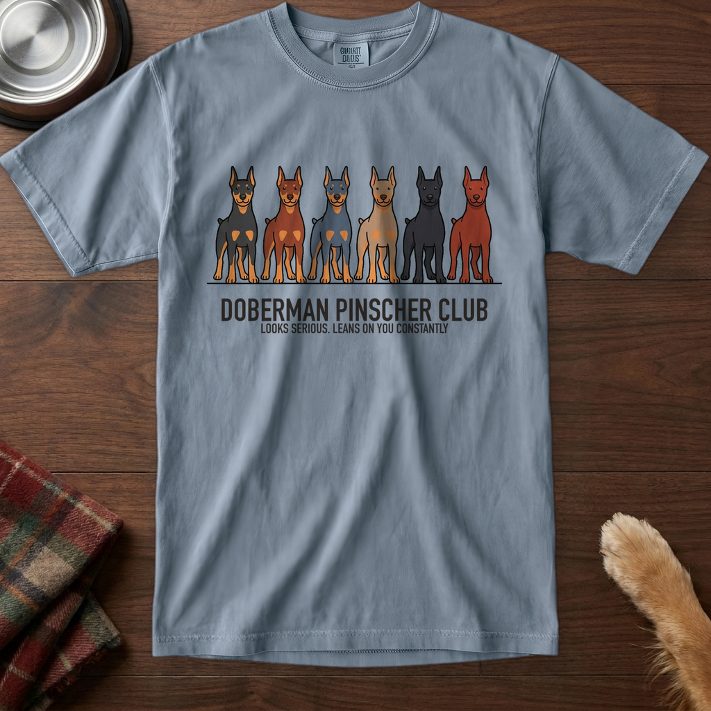 lineupv1:doberman-pinscher-club-lineup-t-shirt:Blue Jean