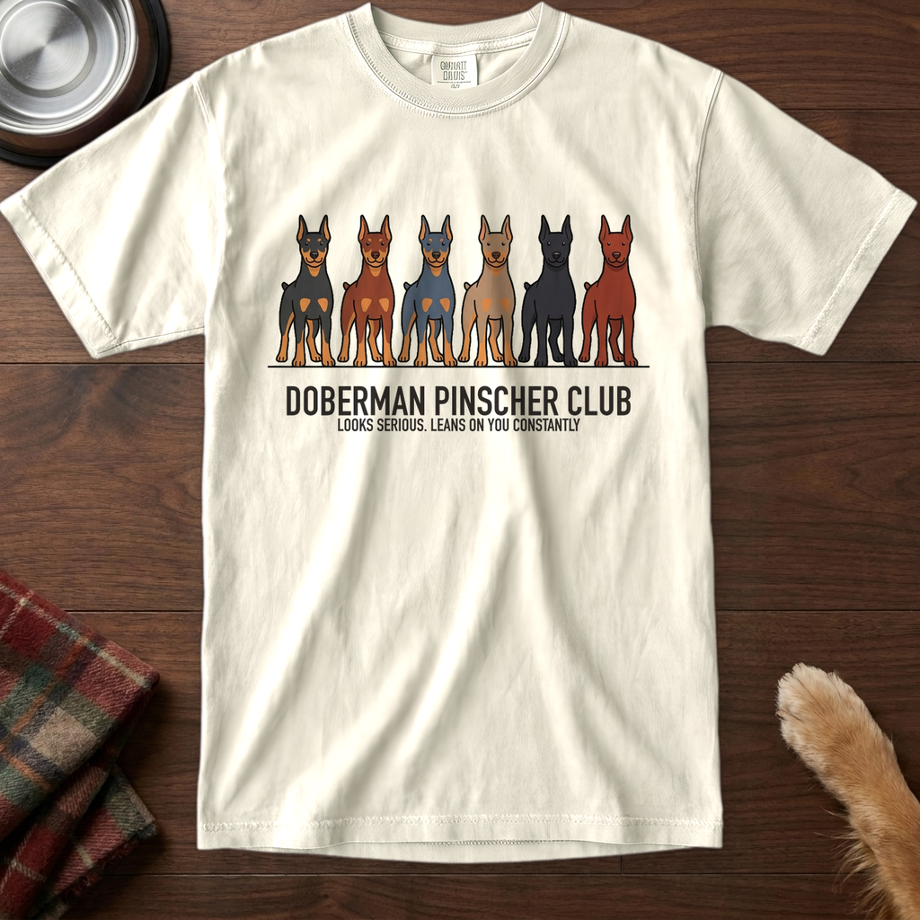 lineupv1:doberman-pinscher-club-lineup-t-shirt:Ivory