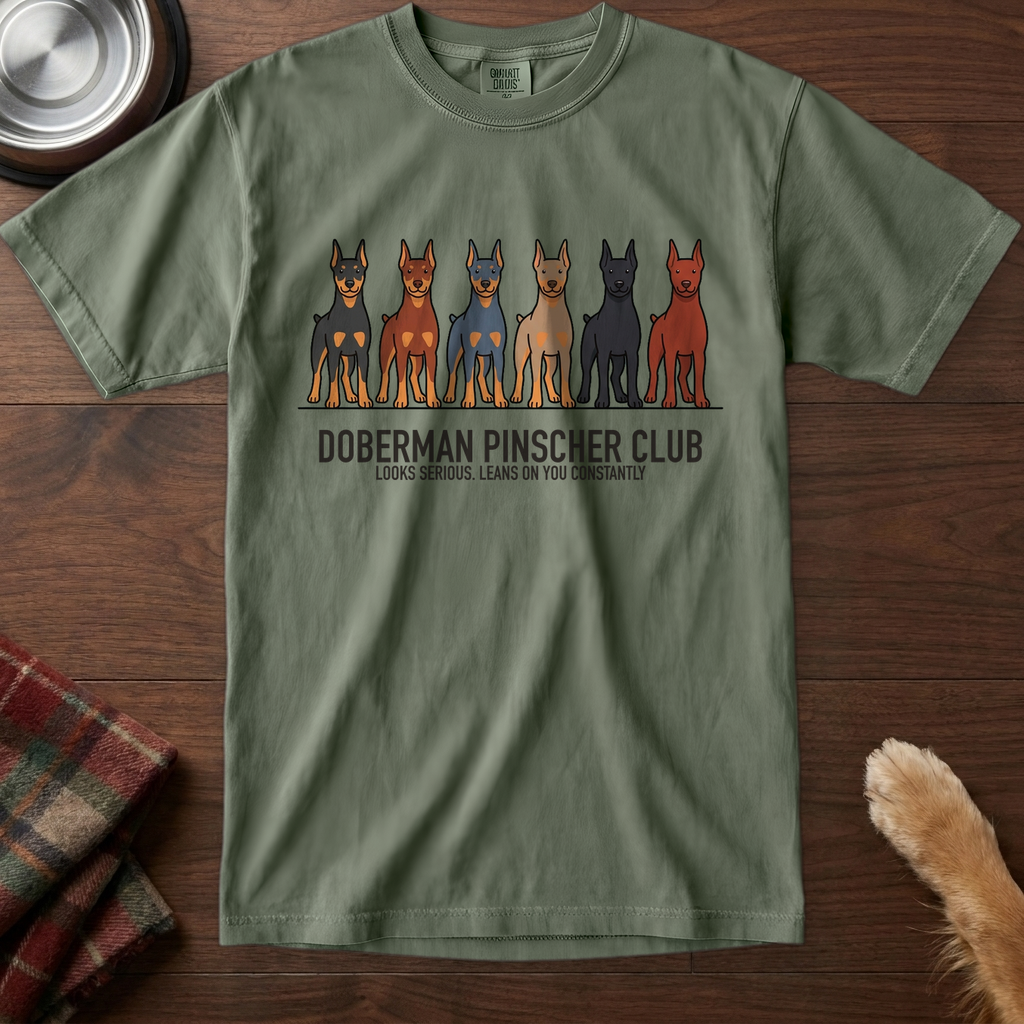 lineupv1:doberman-pinscher-club-lineup-t-shirt:Moss