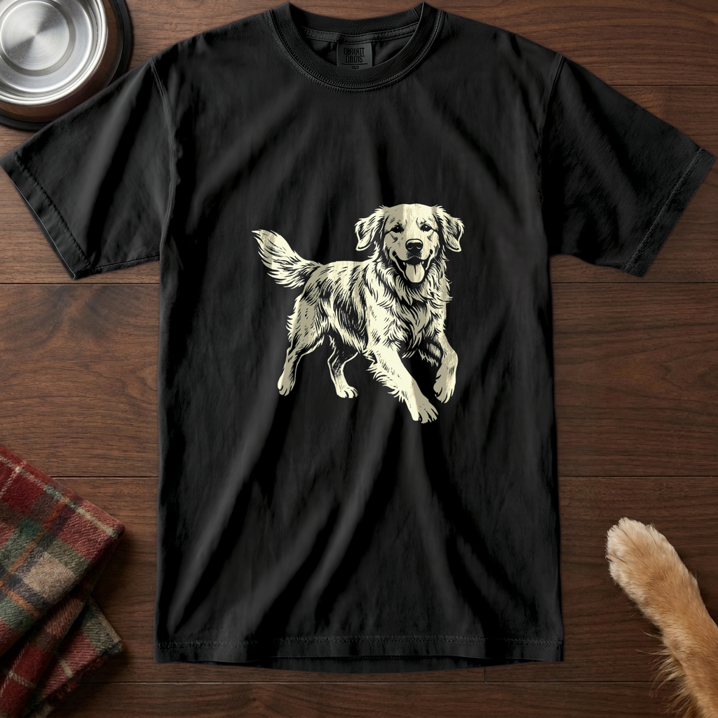 pick12v2:golden-retriever-loves-everyone-t-shirt:Black