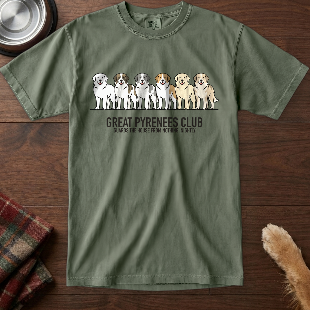 lineupv1:great-pyrenees-club-lineup-t-shirt:Moss