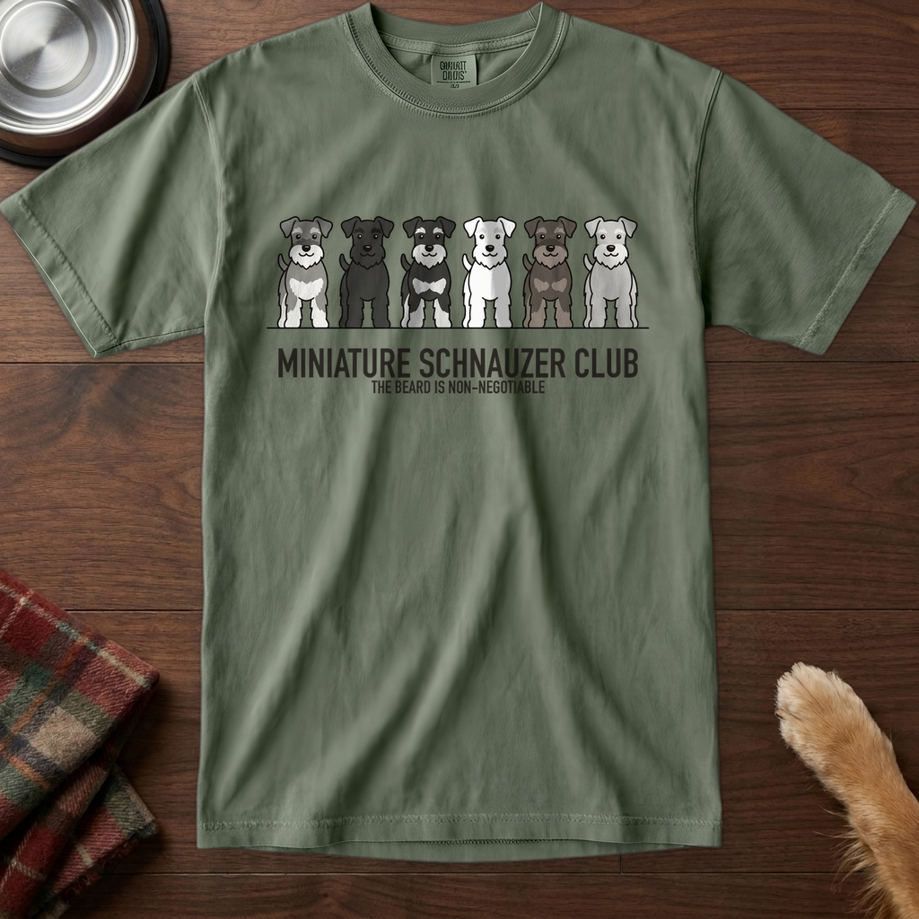 lineupv1:miniature-schnauzer-club-lineup-t-shirt:Moss