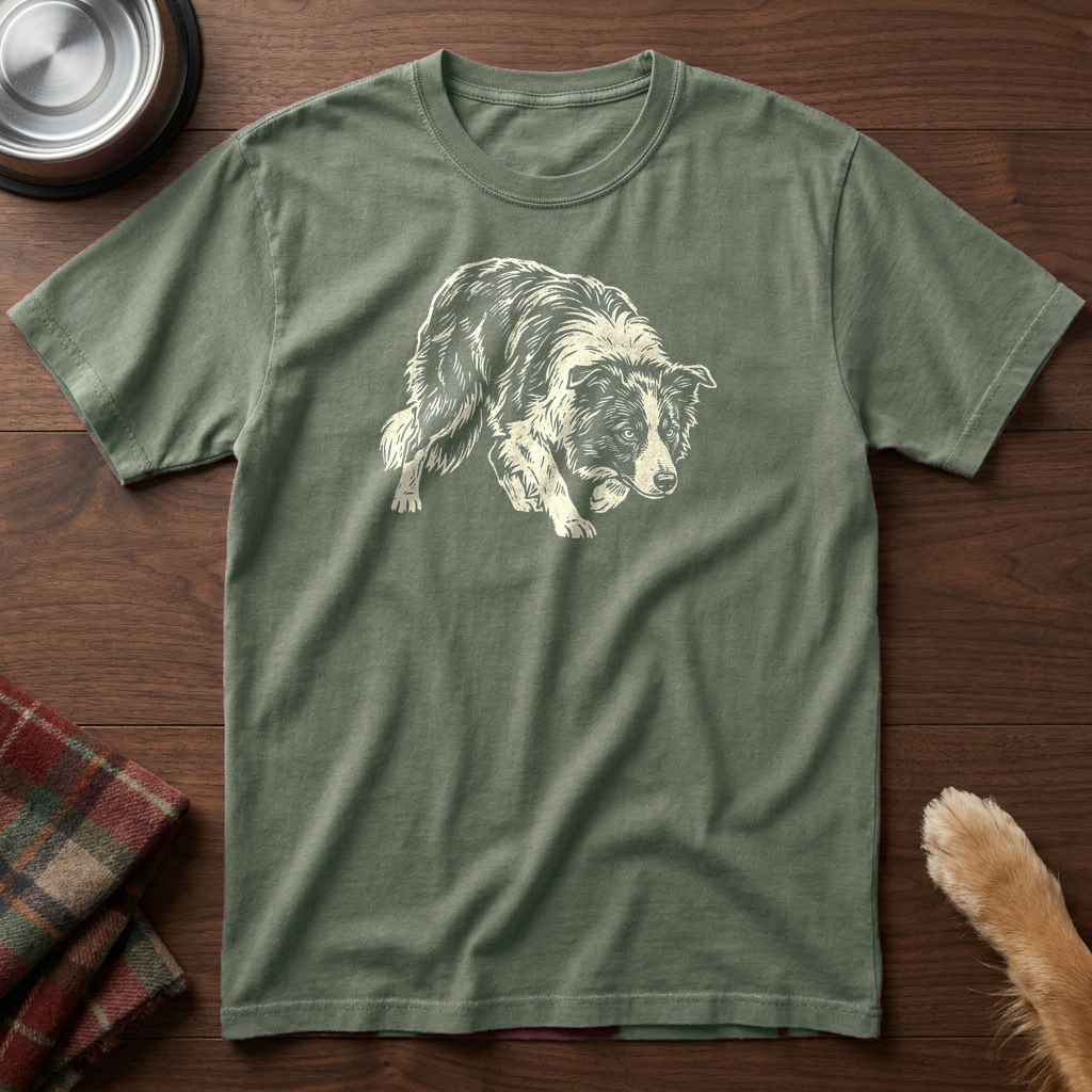 pick12v2:border-collie-herding-stare-single-ink:Moss