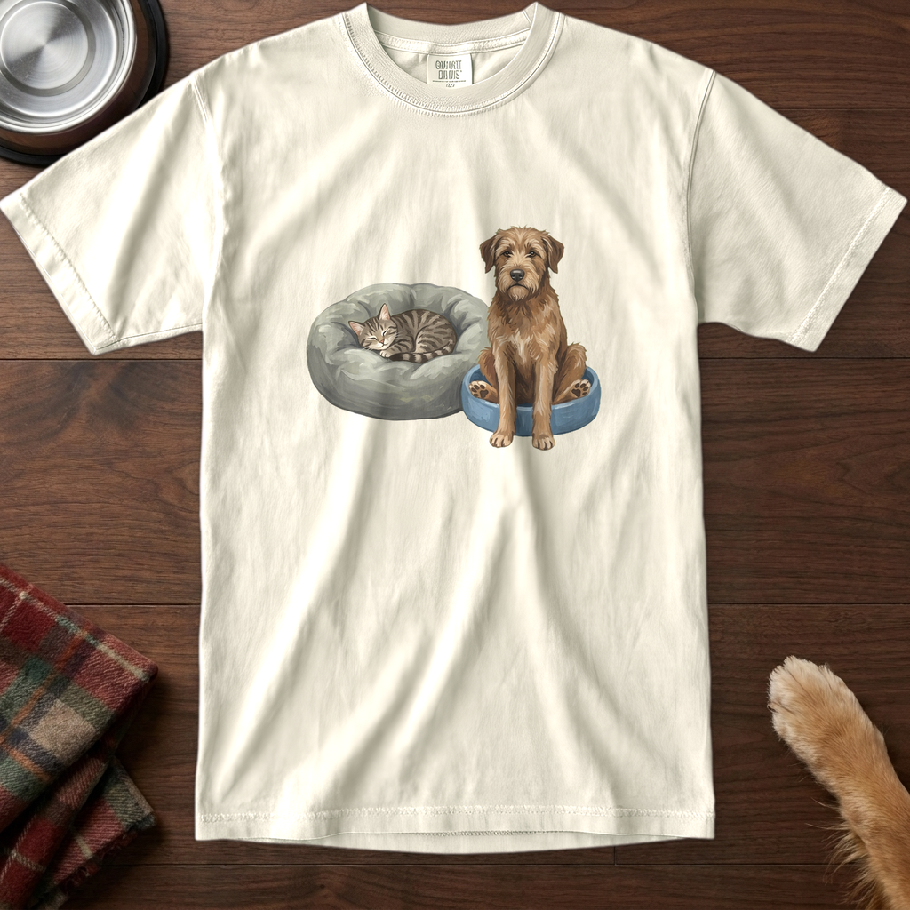 pick12v3:cat-in-the-dog-bed-t-shirt:Ivory