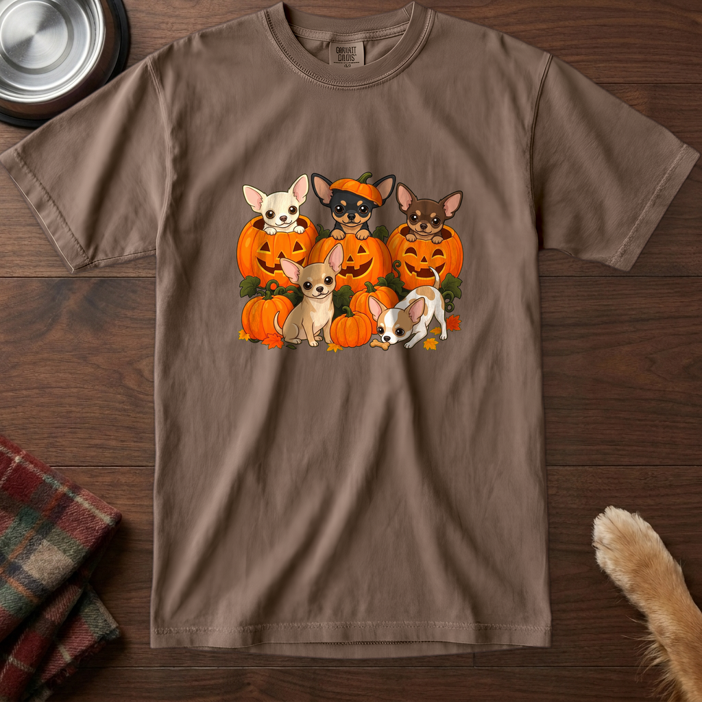 pick12v3:chihuahua-pumpkin-patch-t-shirt:Espresso