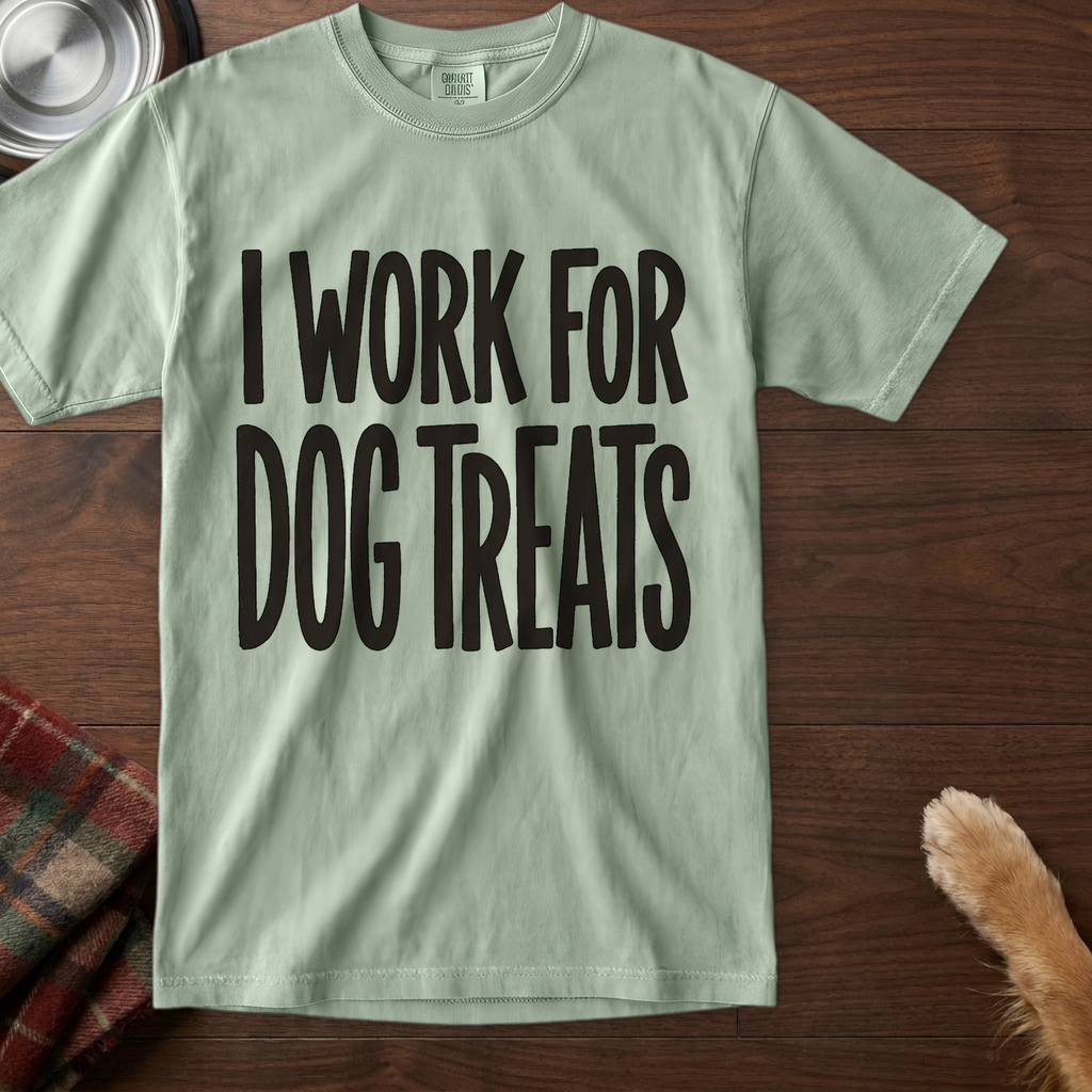 pick12:i-work-for-dog-treats-dog-t-shirt:Bay