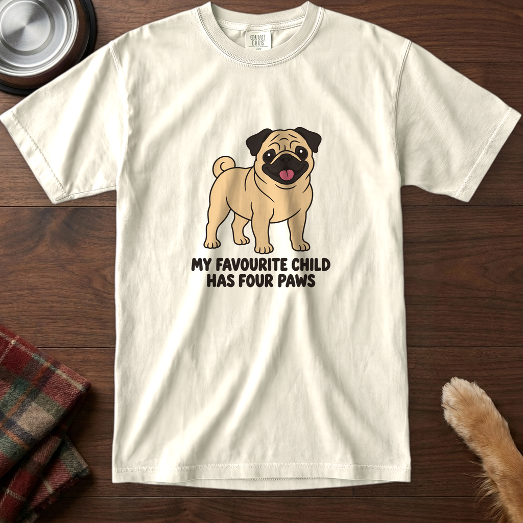 pick12v3:my-favourite-child-has-four-paws-pug-t-shirt:Ivory