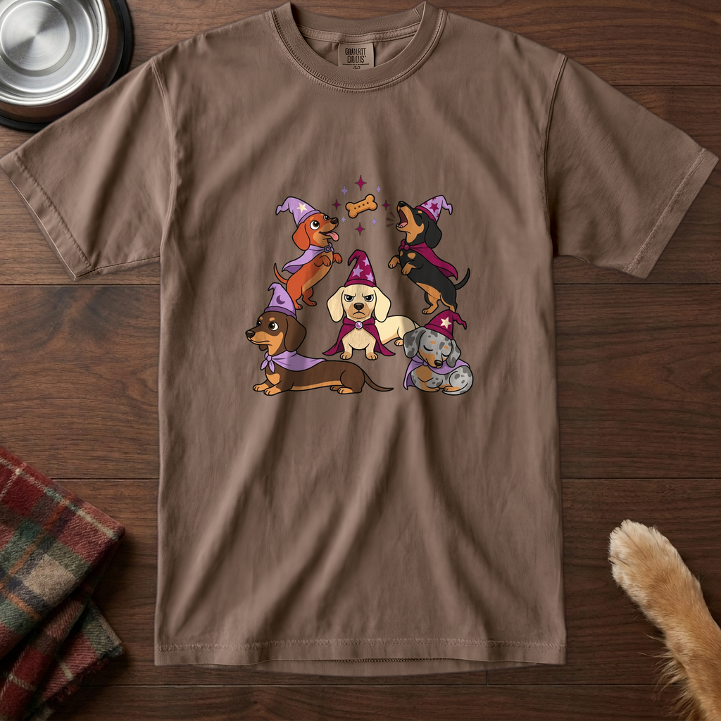 pick12v3:tiny-coven-dachshund-t-shirt:Espresso