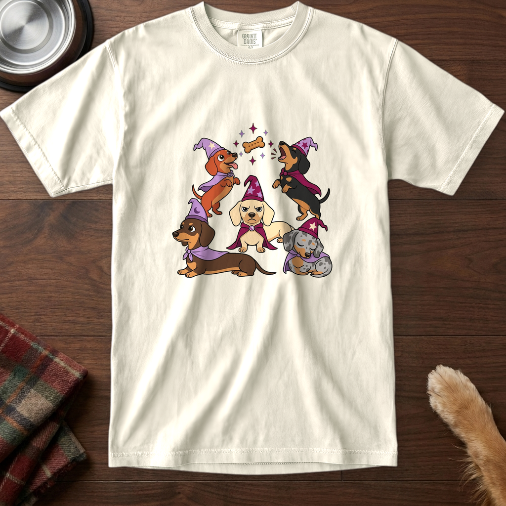 pick12v3:tiny-coven-dachshund-t-shirt:Ivory