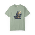 Chihuahua Howling Moon — Dramatic Cape T-Shirt — Bay — Printify front mockup