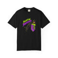 Surfin Sniffari — Neon T-Shirt — Black — Printify front mockup