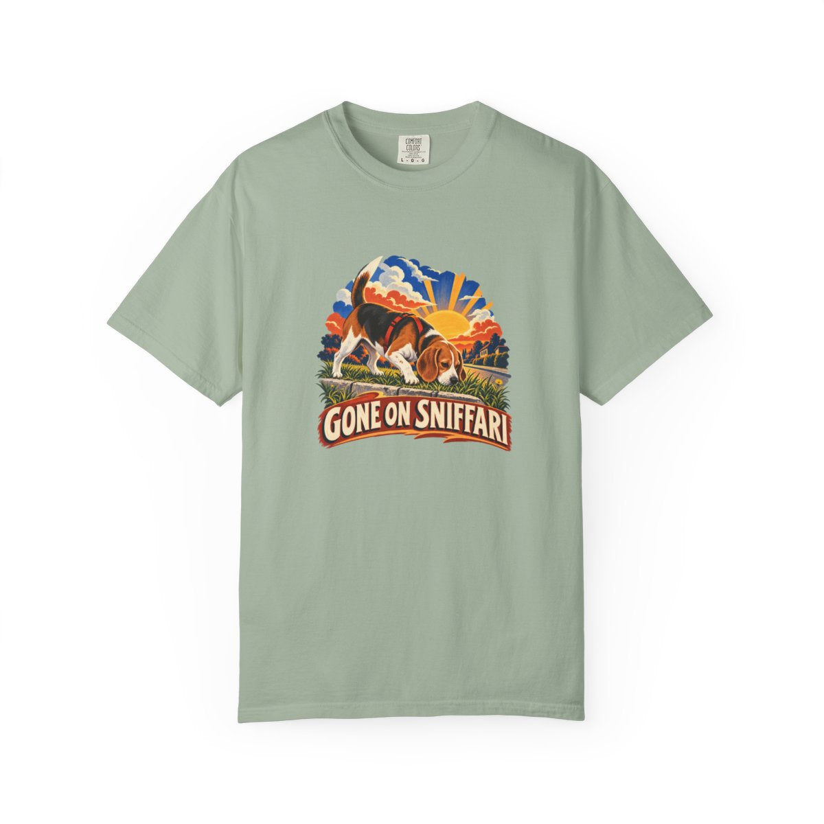 Gone on Sniffari T-Shirt — Bay — Printify front mockup