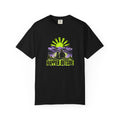 Happier Outside T-Shirt — Black — Printify front mockup