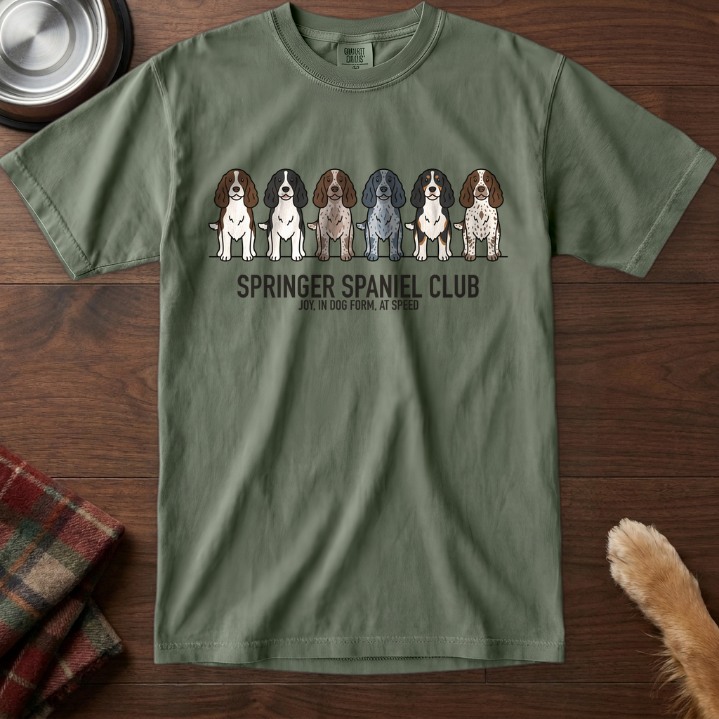 lineupv1:springer-spaniel-club-lineup-t-shirt:Moss